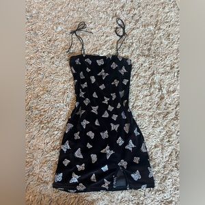Black & Silver Butterfly Dress